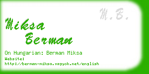 miksa berman business card